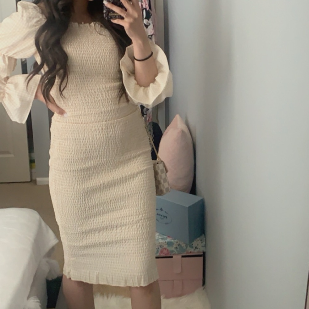 SNDYS Shirred Bodycon Dress